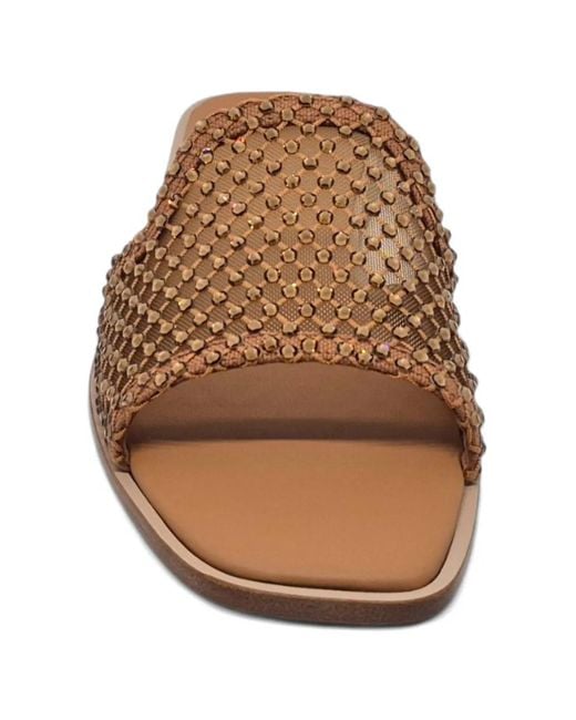Le Silla Brown Sandales Gilda À Ornements En Cristal