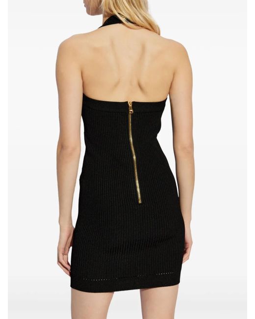 Balmain Geribbelde Mini-Jurk in het Black