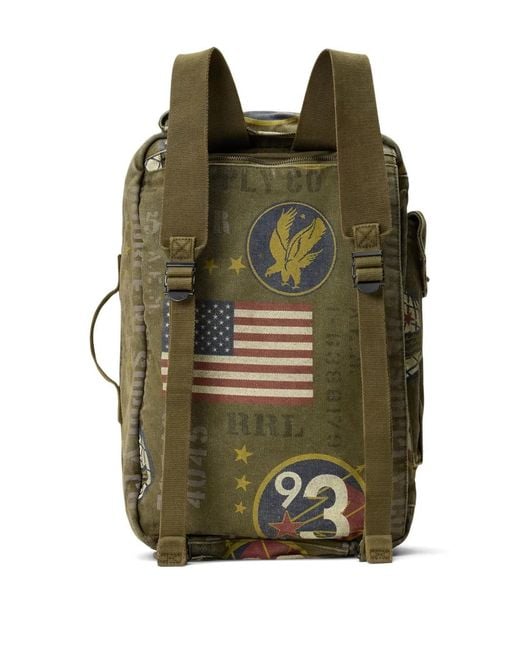 RRL Green Oliver Backpack for men