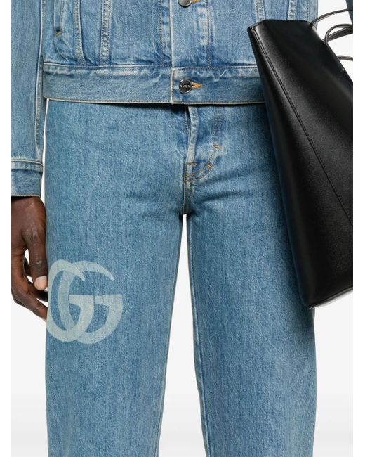 Gucci Blue Cropped Slim Pants for men