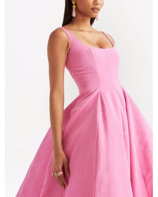 oscar de la renta pink dress STRAPLESS SCALLOP COCKTAIL DRESS