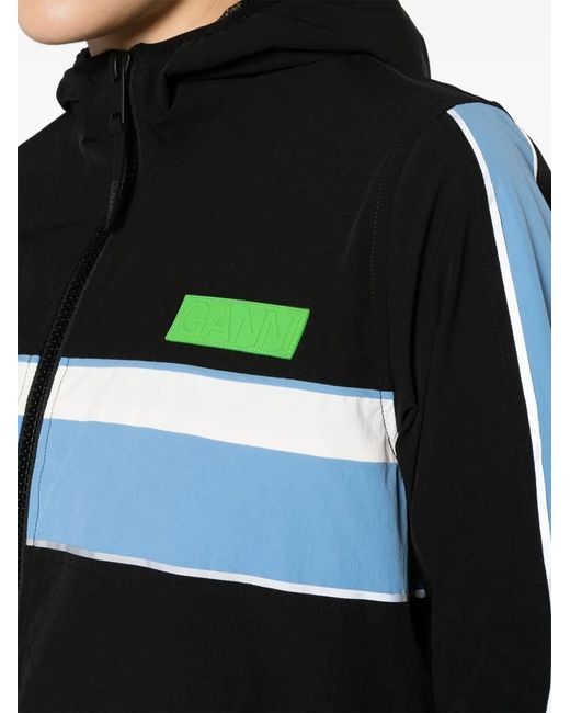 Ganni Black Striped Track Jacket