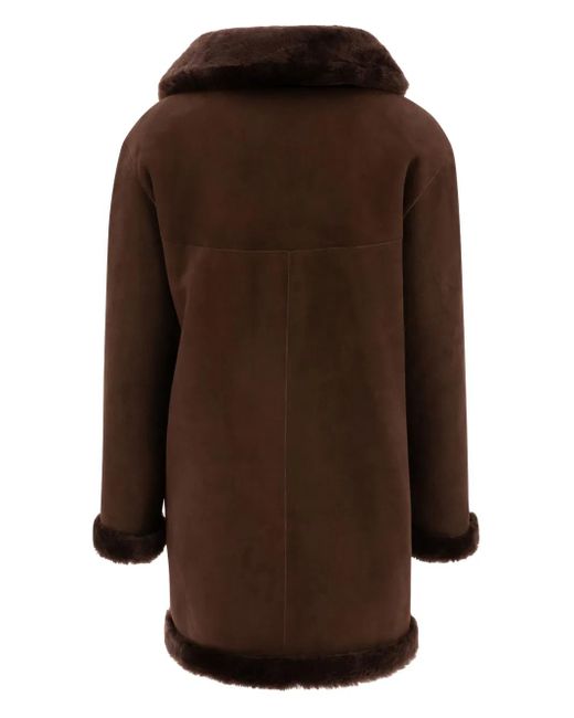 B&W Black Sheepskin Button Coat