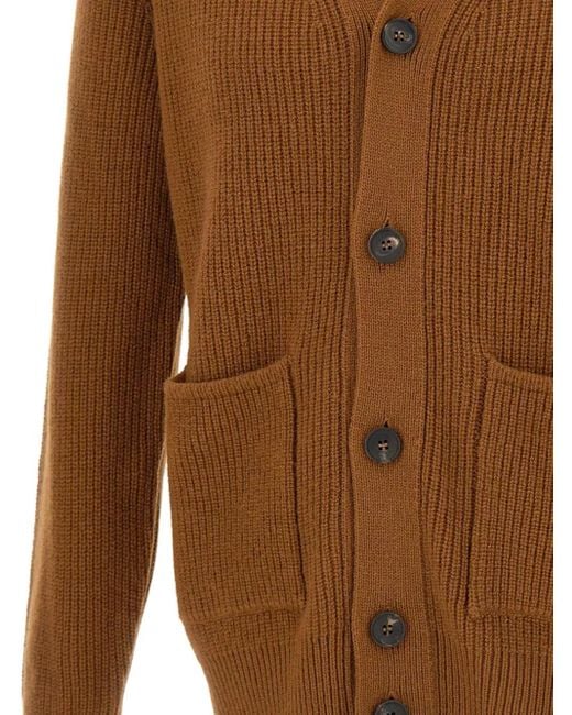 Cárdigan con cuello en V FILIPPO DE LAURENTIIS de hombre de color Brown