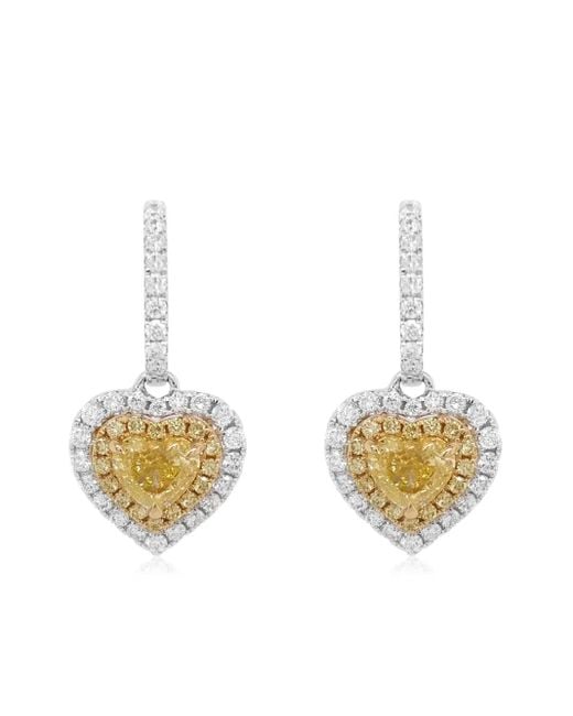 HYT Jewelry Metallic 18K And Heart Diamond Earrings