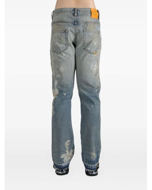 GALLERY DEPT. Blue Distressed Frayed Jeans for men