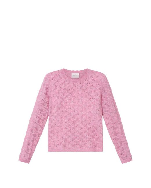 Isabel Marant Pink Obeline Openwork Knit Sweater