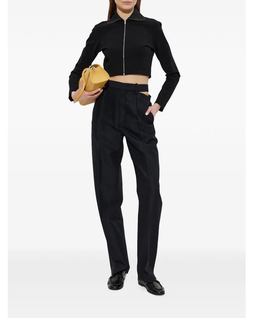 Jil Sander Black Zip-Up Cropped Jacket