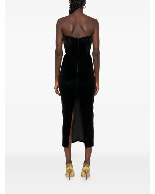 Vestiaire d'un Oiseau Libre Black Off-The-Shoulder Velvet Dress