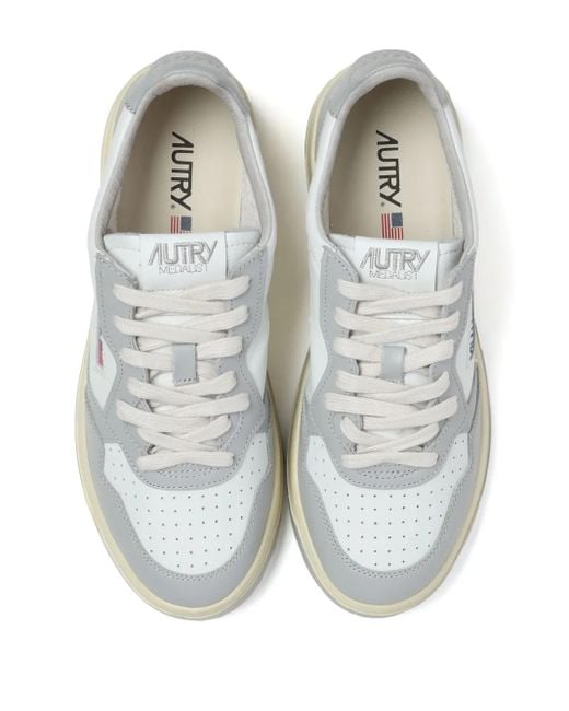Autry White Medalist Two-Tone Sneakers