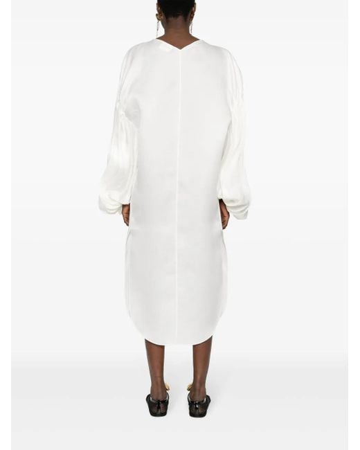 Khaite White The Zelma Midi Dress
