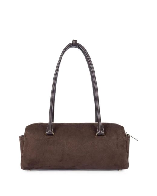 Lancaster Brown Rectangle Suede Shoulder Bag