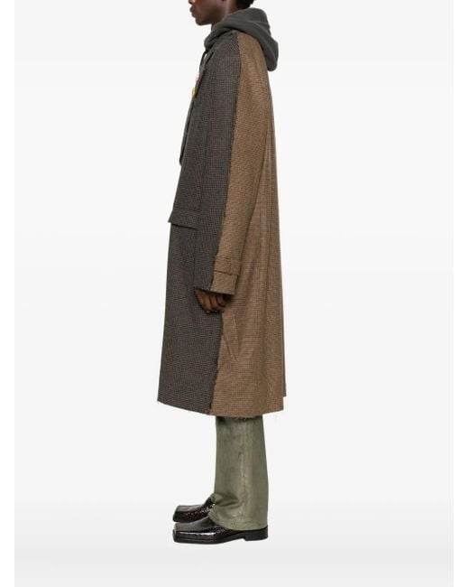 Martine Rose Black Check-Pattern Coat for men