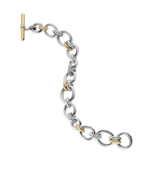 David Yurman White 18K And Sterling Dy Mercer Chain Diamond Bracelet