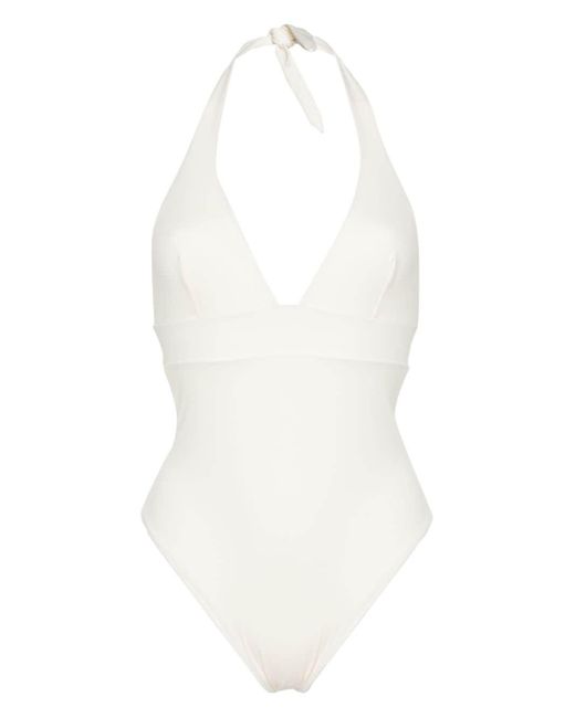Mc2 Saint Barth White Marylin Low-back Swimsuit