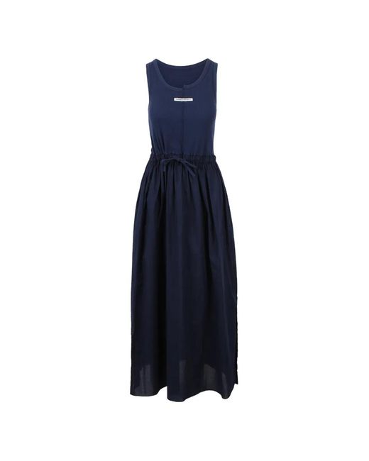 NOUMENO CONCEPT Blue Drawstring-Waist Sleeveless Dress