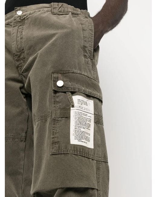 Moschino Gray Tapered-Leg Cargo Trousers for men