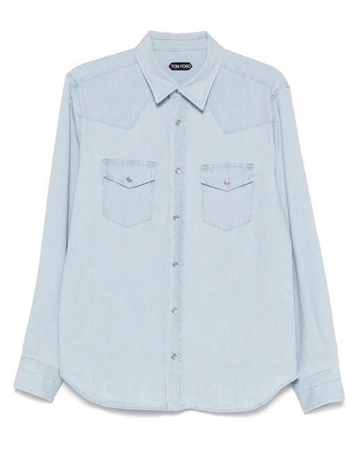 メンズ Tom Ford デニムシャツ Blue