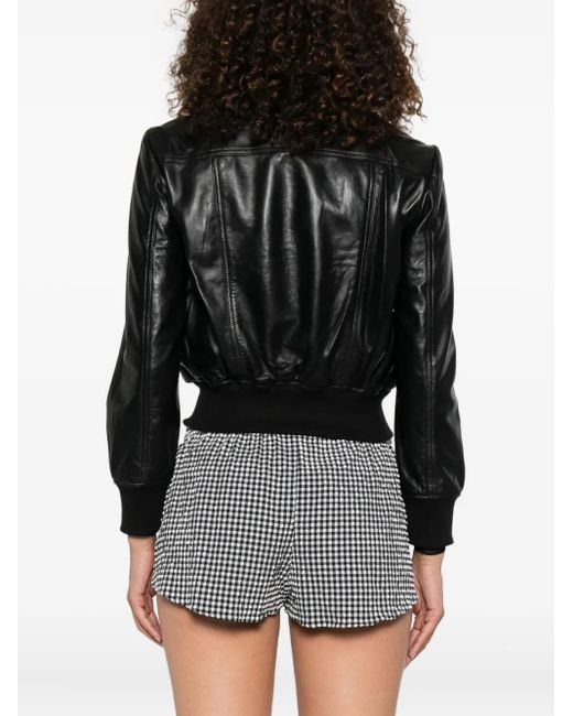 R13 Black Zip-Front Leather Jacket