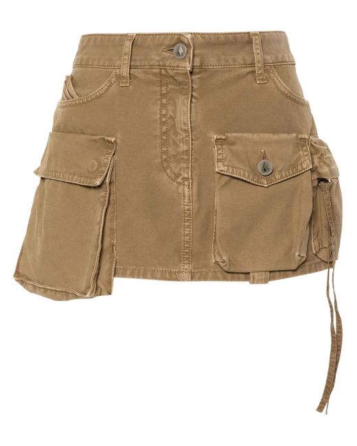 The Attico Fay Denim Cargo Mini-Rok in het Brown