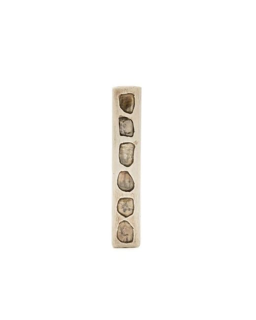 Parts Of 4 White Diamond-Embellished Plate Earring
