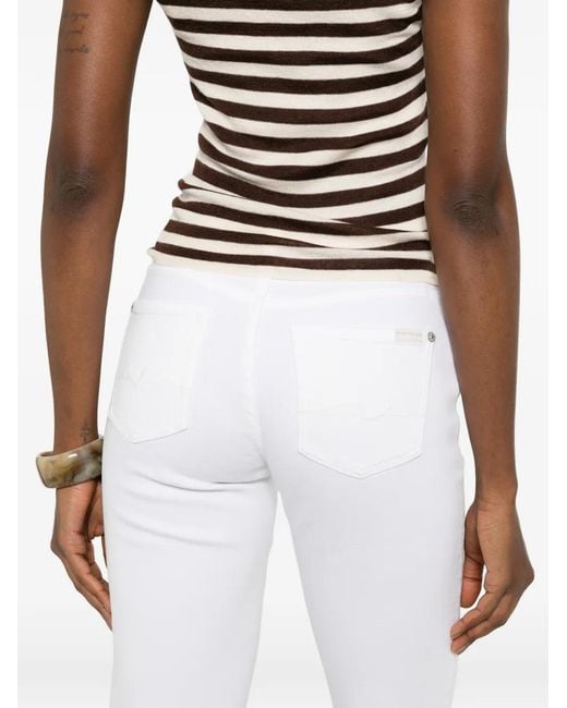 7 For All Mankind White Cropped Jeans