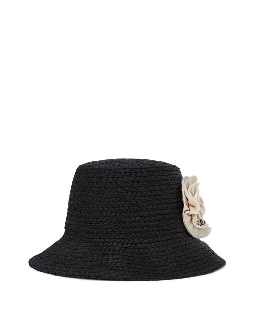 Karl Lagerfeld フローラル バケットハット Black