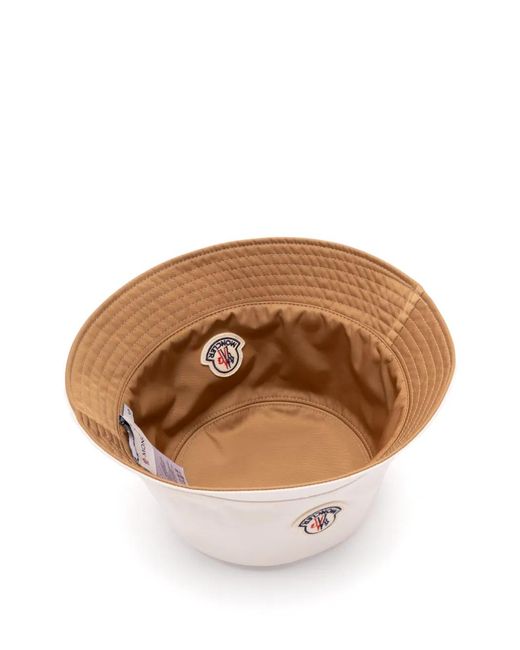Sombrero De Pescador Con Parche Del Logo Moncler de color White