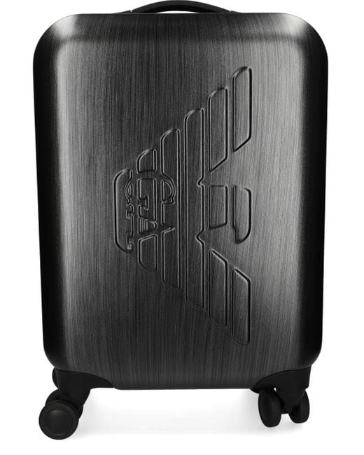 Emporio Armani Black Logo-Embossed Luggage