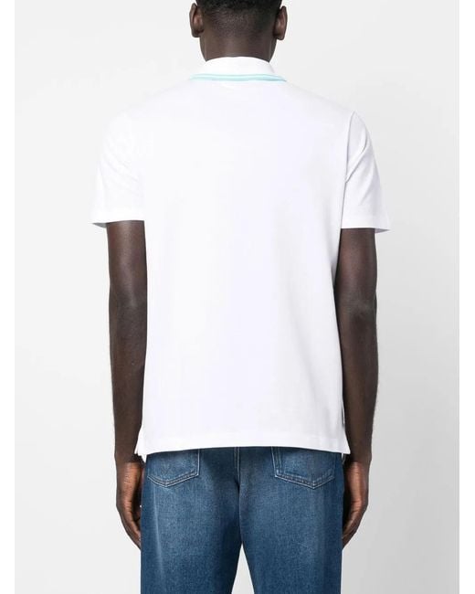 Paul & Shark White Logo-Print Polo Shirt for men