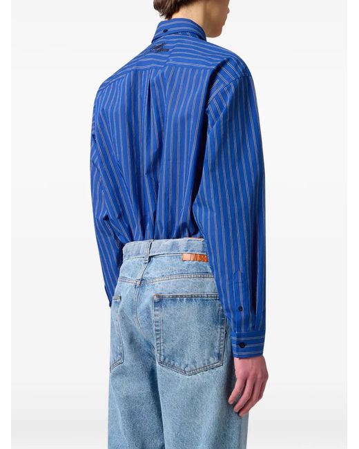Camisa A Rayas MSGM de hombre de color Blue
