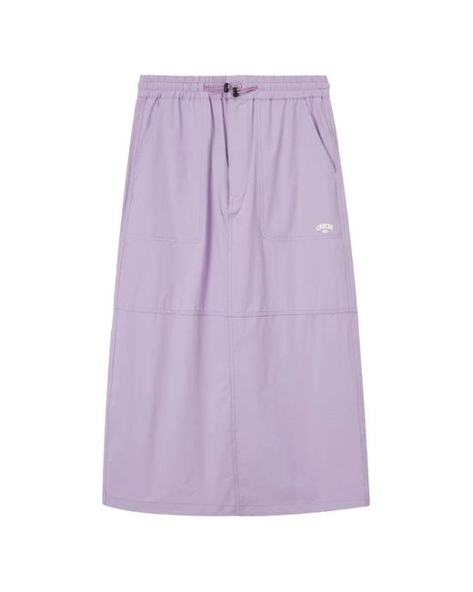 Chocoolate Purple Elasticated-Waistband Midi Skirt