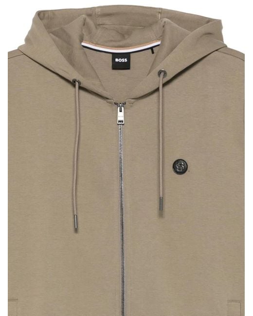 Boss Natural Full-Zip Hoodie for men