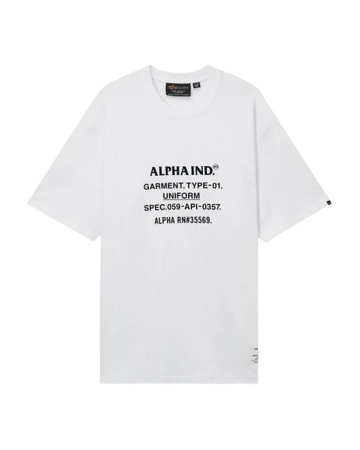 メンズ Alpha Industries ロゴ Tシャツ White
