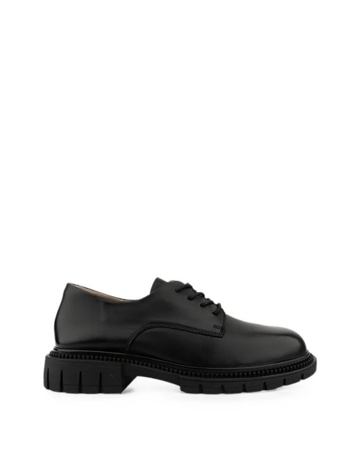Linda Baumann Black Chunky-Sole Derby Shoes