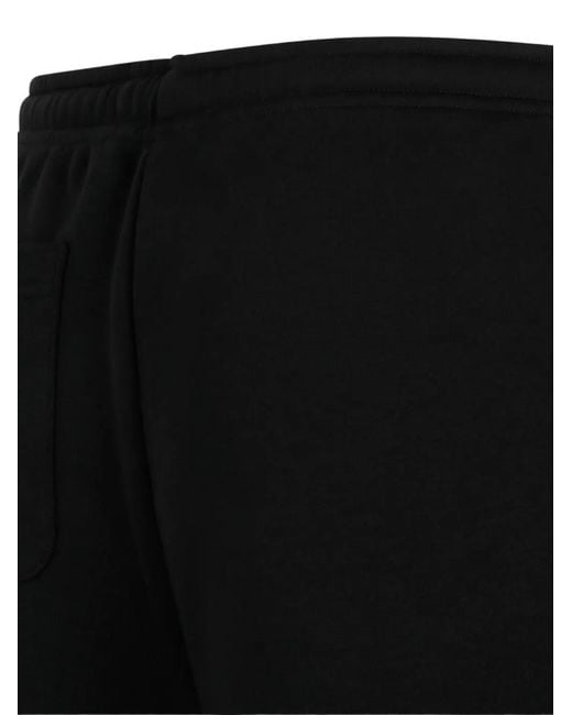Douuod Black Logo-Print Raw-Edge Shorts