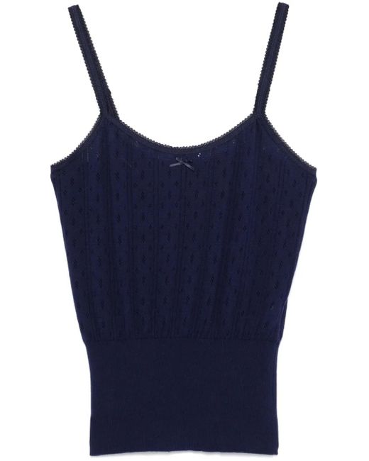 J.W. Anderson Blue Pointelle-Knit Top