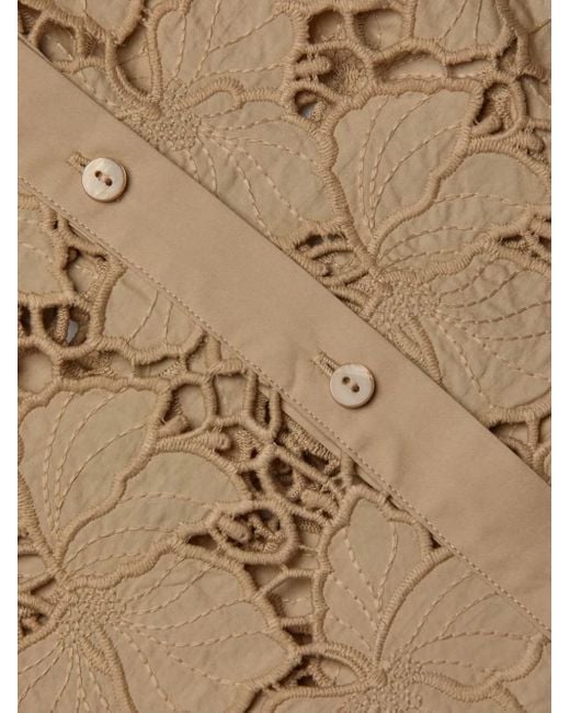 L'Agence Button-Down Top Met Bloemenkant in het Natural
