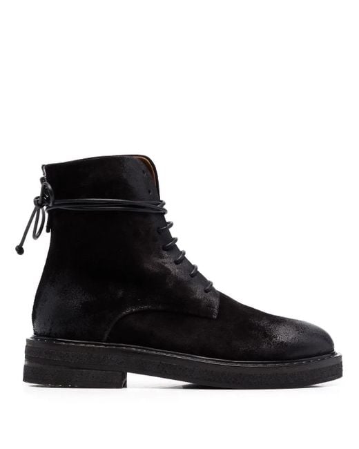 Marsèll Black Parrucca Suede Combat Boots