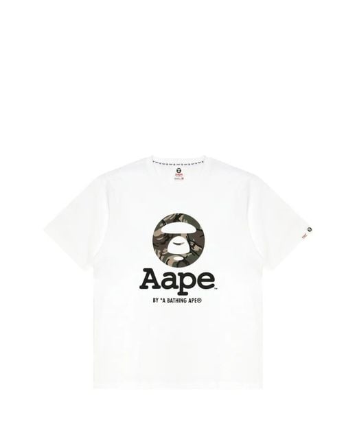 Aape By A Bathing Ape White Logo T-Shirt for men