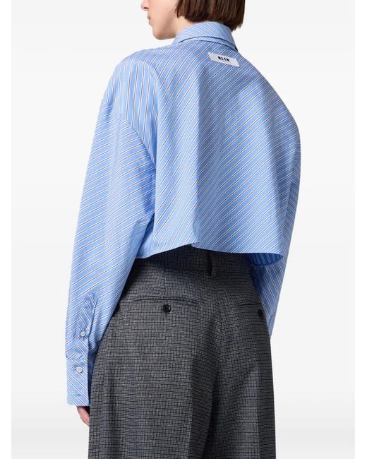 MSGM Gestreept Blouse in het Blue