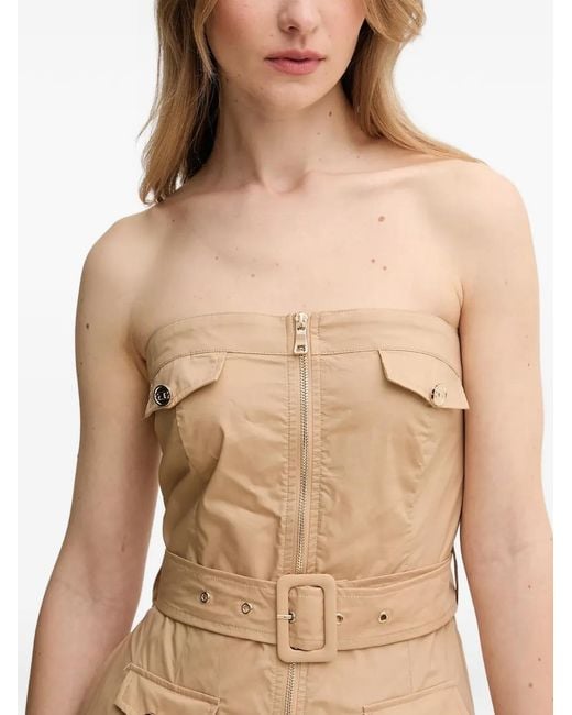 GAUDI Natural Zip Belted Midi Dress