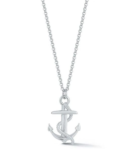Mateo White Anchor Pendant Necklace for men