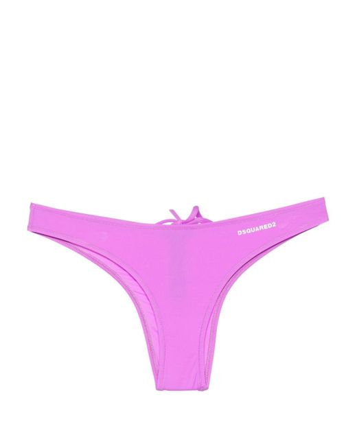 DSquared² Pink Gathered-detail Bikini Bottom