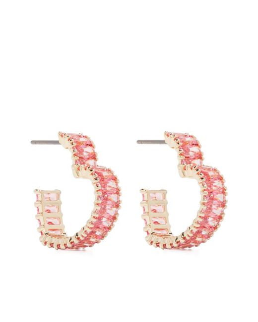 Swarovski Pink Matrix Hoop Earrings