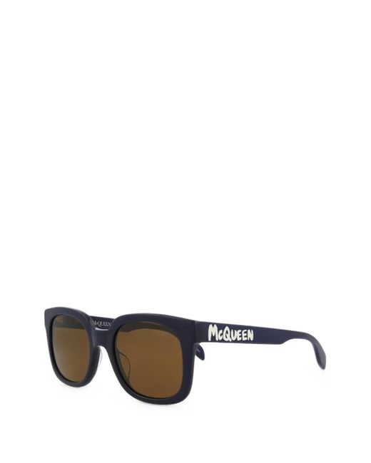 McQueen Black Mcqueen Graffiti Square-Frame Sunglasses for men