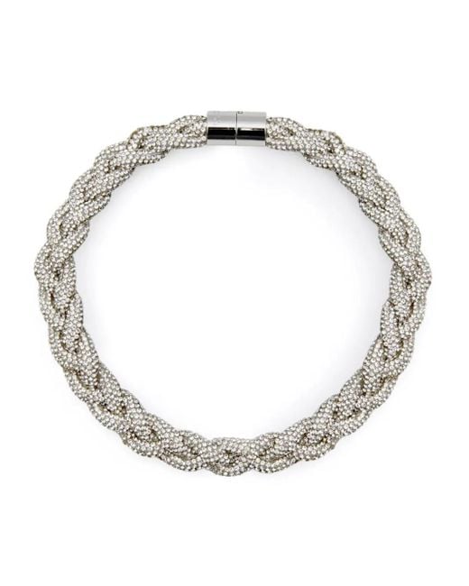 Collana Intrecciata Con Strass di Isabel Marant in Metallic