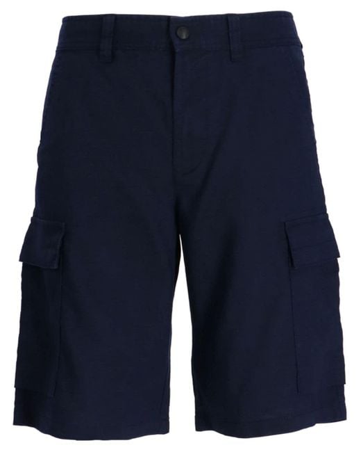 Boss Gerade Cargo-Shorts aus Leinen in Blue für Herren
