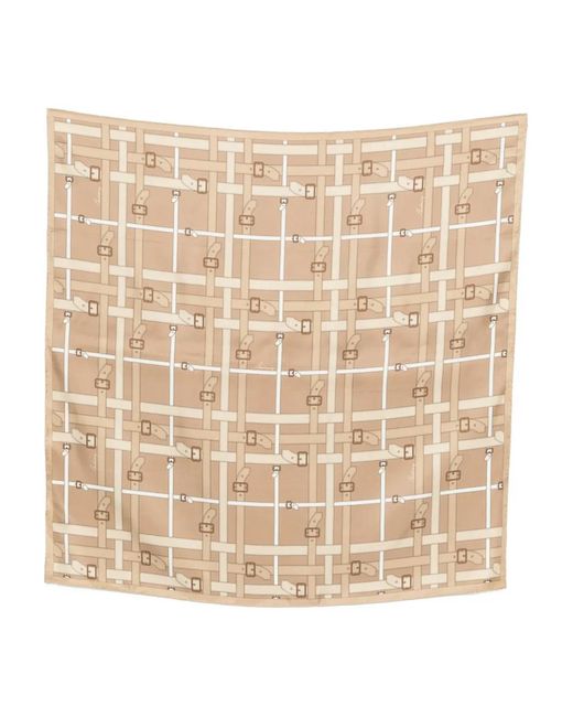 Burberry Natural Belt Check Silk Scarf