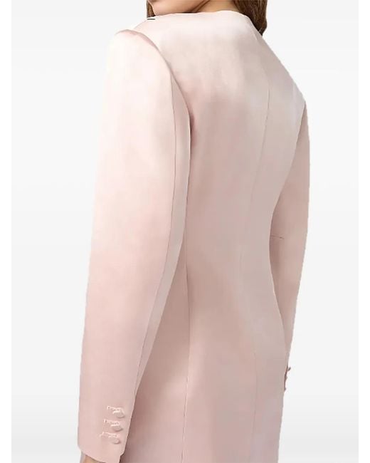 ANDAMANE Pink Alexis Double-Breasted Satin Mini Dress